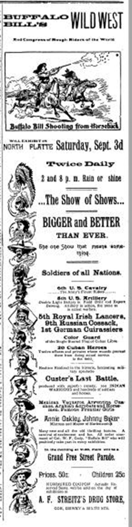 Ad for Wild West Show in NP, NPT, 8-20-1898, p. 5.JPG